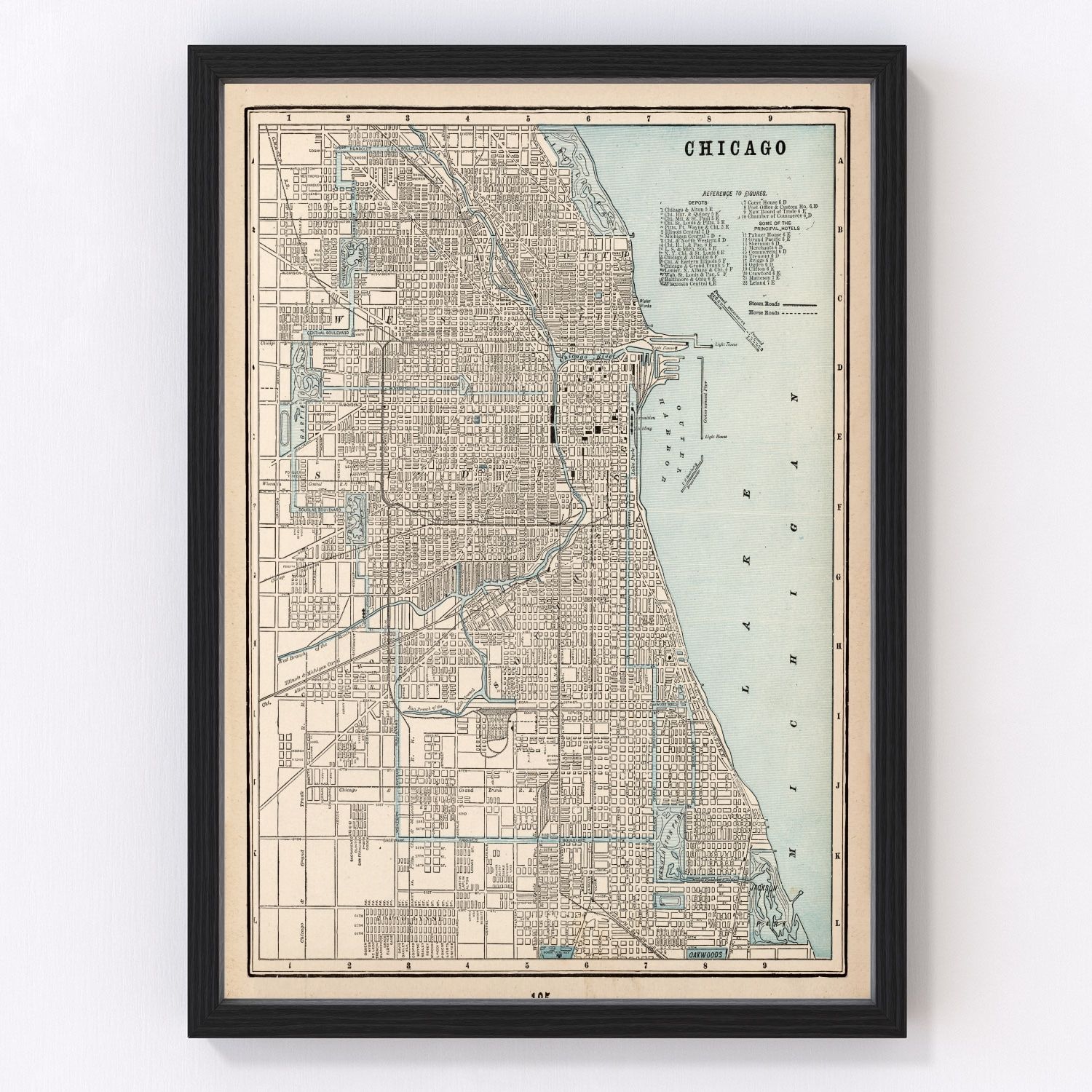 Vintage Map of Chicago, Illinois 1893